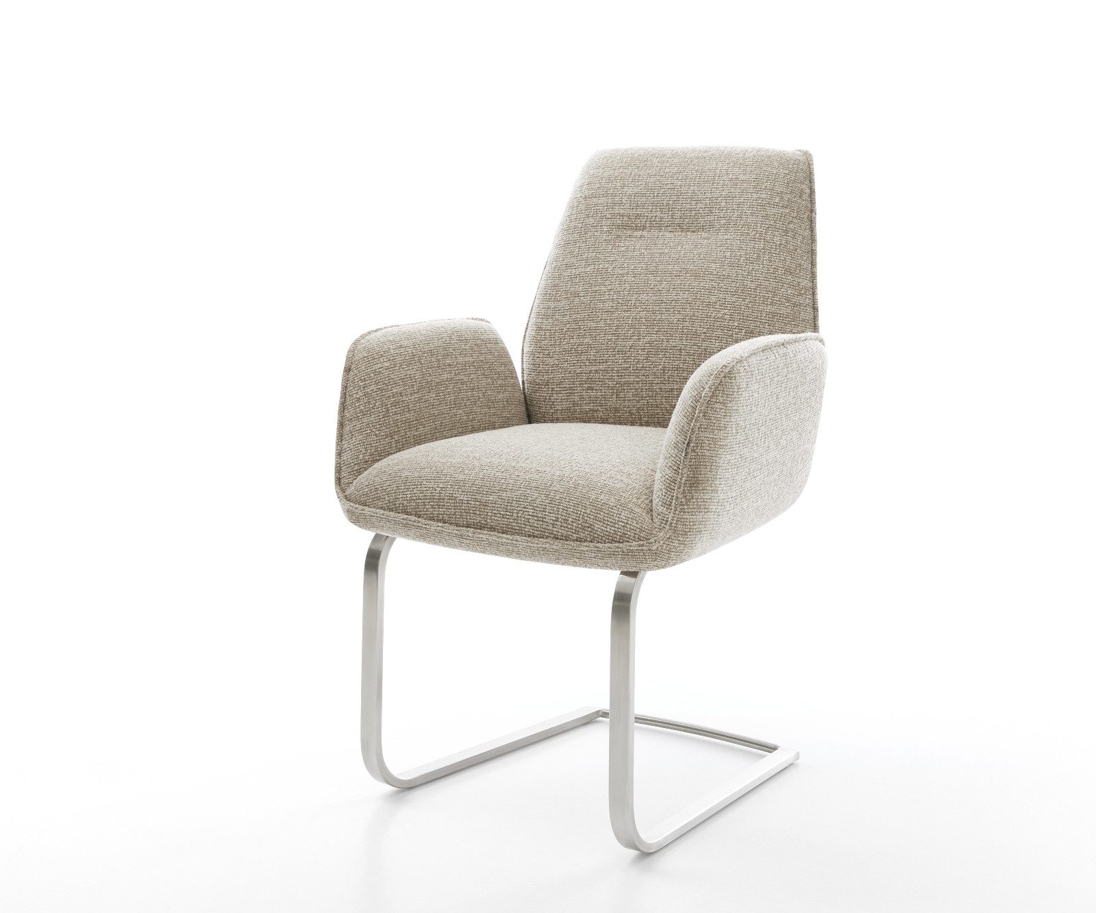 DELIFE Polsterstuhl Zoa-Flex, Freischwinger flach Edelstahl günstig online kaufen