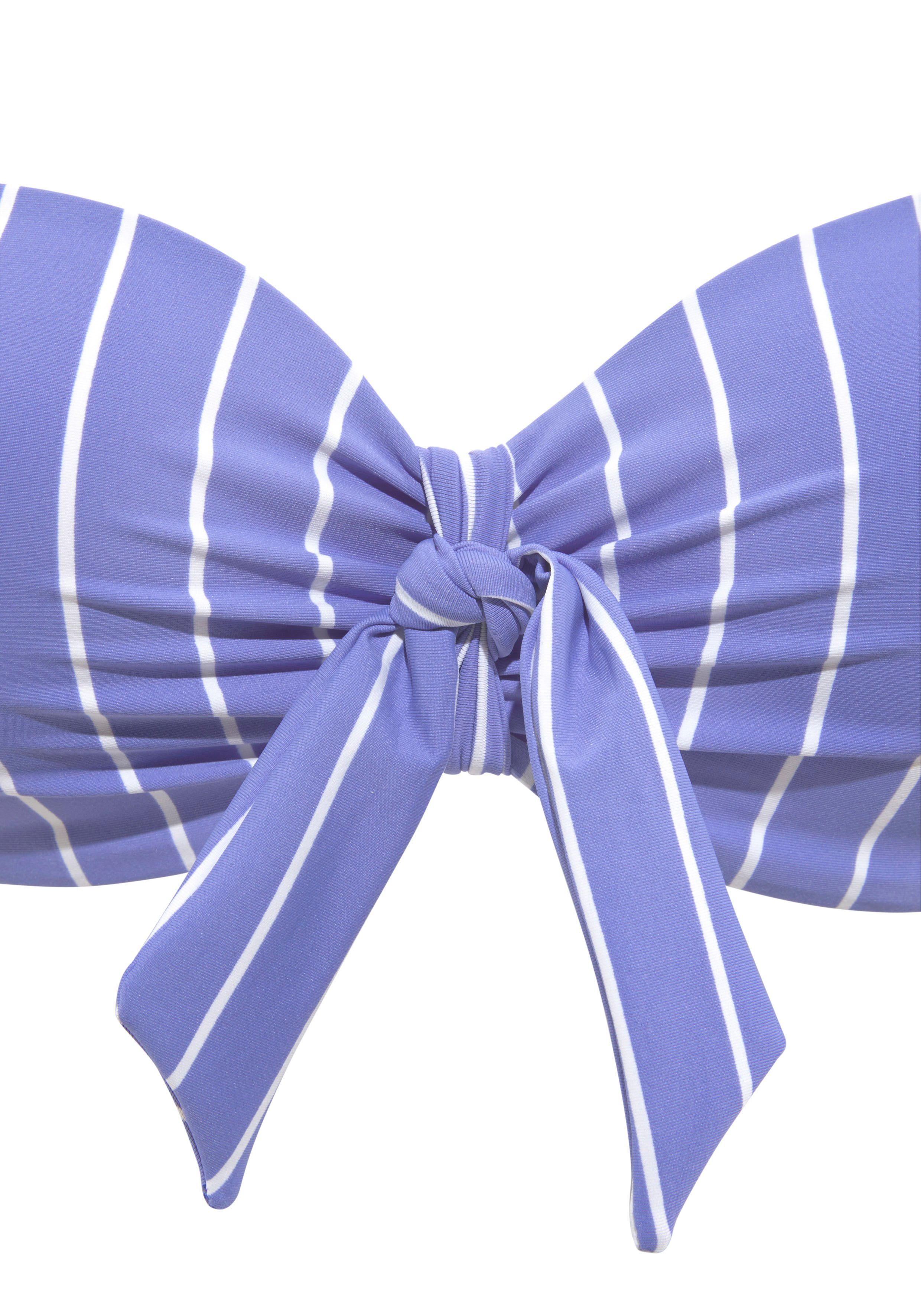 Bügel-Bandeau-Bikini am Zierschleife blau-creme Vivance Top mit