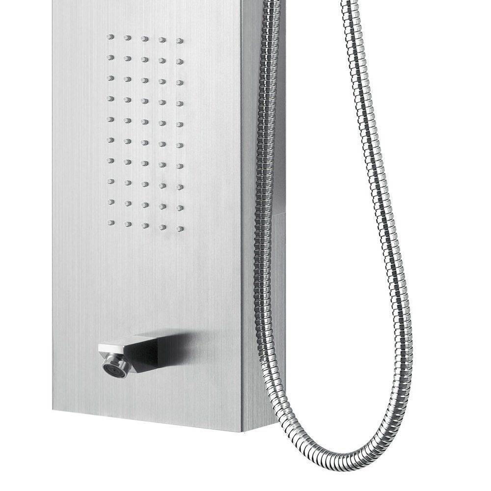 160 Duschsystem Thermostatventil Armatur, Funktionen mit Duschpaneel ZLC101, Brauseschlauch, 5 Höhe Duschsäule Aloni 1 set, tlg., Wandhalter, cm, chrom