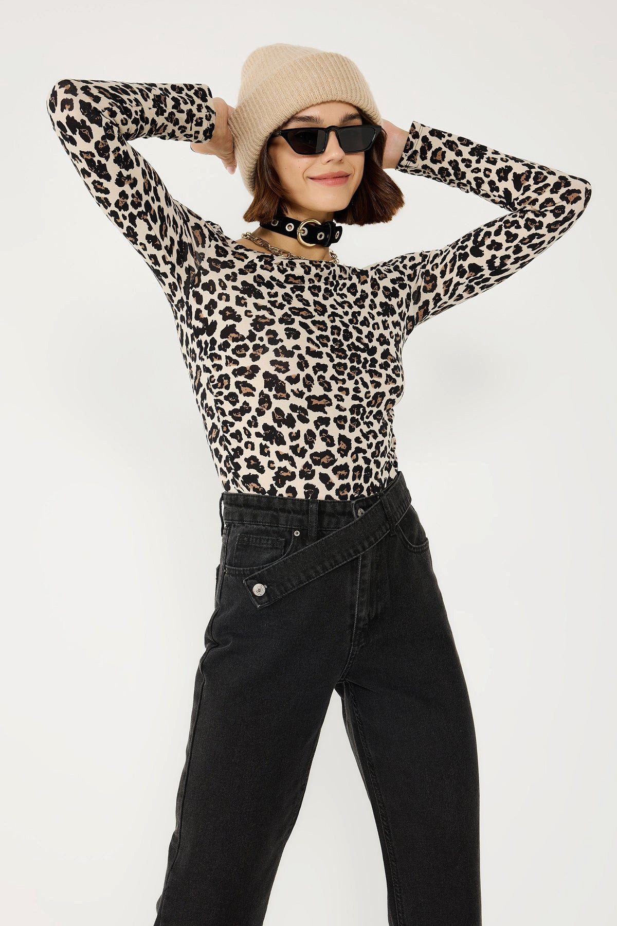 No Matter What Body Langarm-Leoparden-Body günstig online kaufen