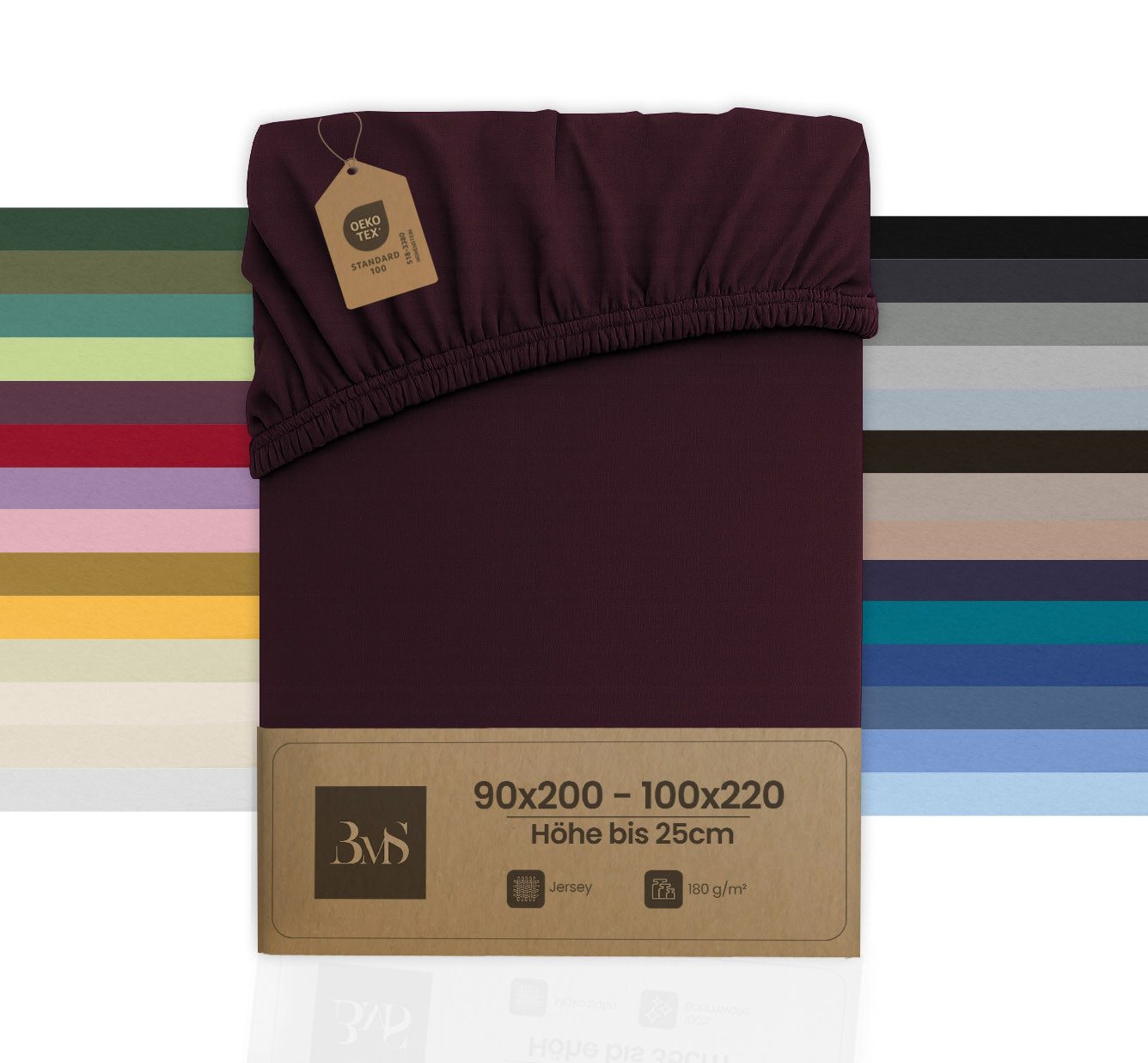 BETTWAESCHE-MIT-STIL Spannbettlaken Jersey Spannbettlaken, Matratzenhöhe bis 25cm, Jersey, Gummizug: rundum, (1 Stück), Rundumgummi, Familienbett