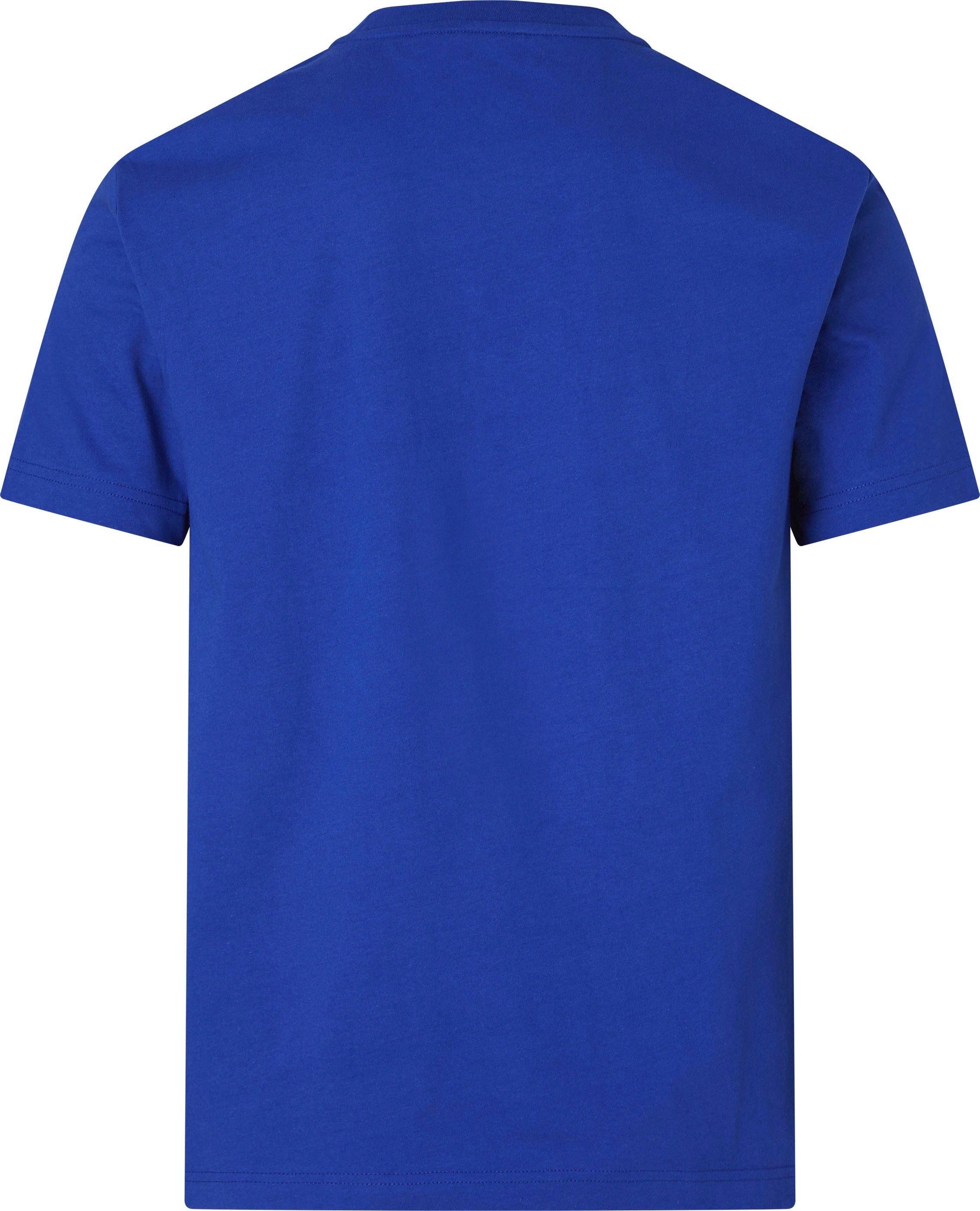 mid Calvin der Klein Logo auf mit Calvin blue Kurzarmshirt azure Klein Brust