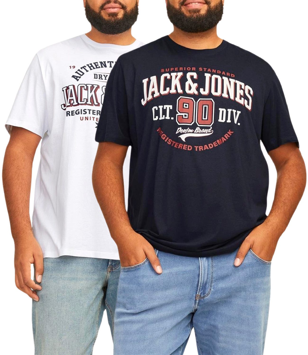 Jack & Jones PlusSize Print-Shirt (2er-Pack) günstig online kaufen