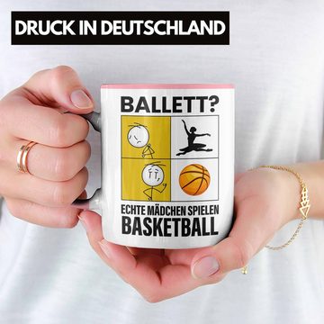 Trendation Tasse Basketball Mädchen Tasse Sport Geschenk Frauen Echte Mädchen Spielen B