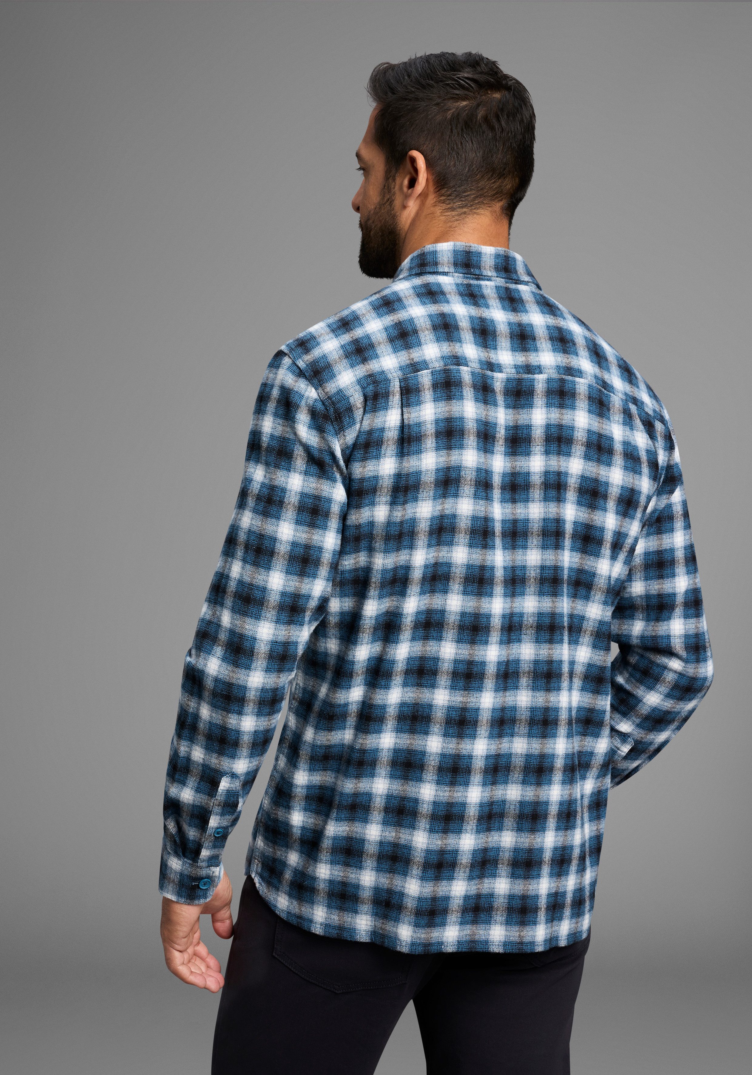 Man's World Flanellhemd Karomuster günstig online kaufen