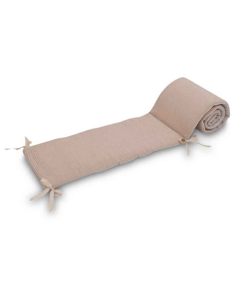 ULLENBOOM ® Bettnestchen Baby Nestchen Sand 210x30 cm (Made in EU), Bezug 100% Baumwolle, (1-tlg), Passend für Babybett 140x70 cm, Weiche Babybettumrandung