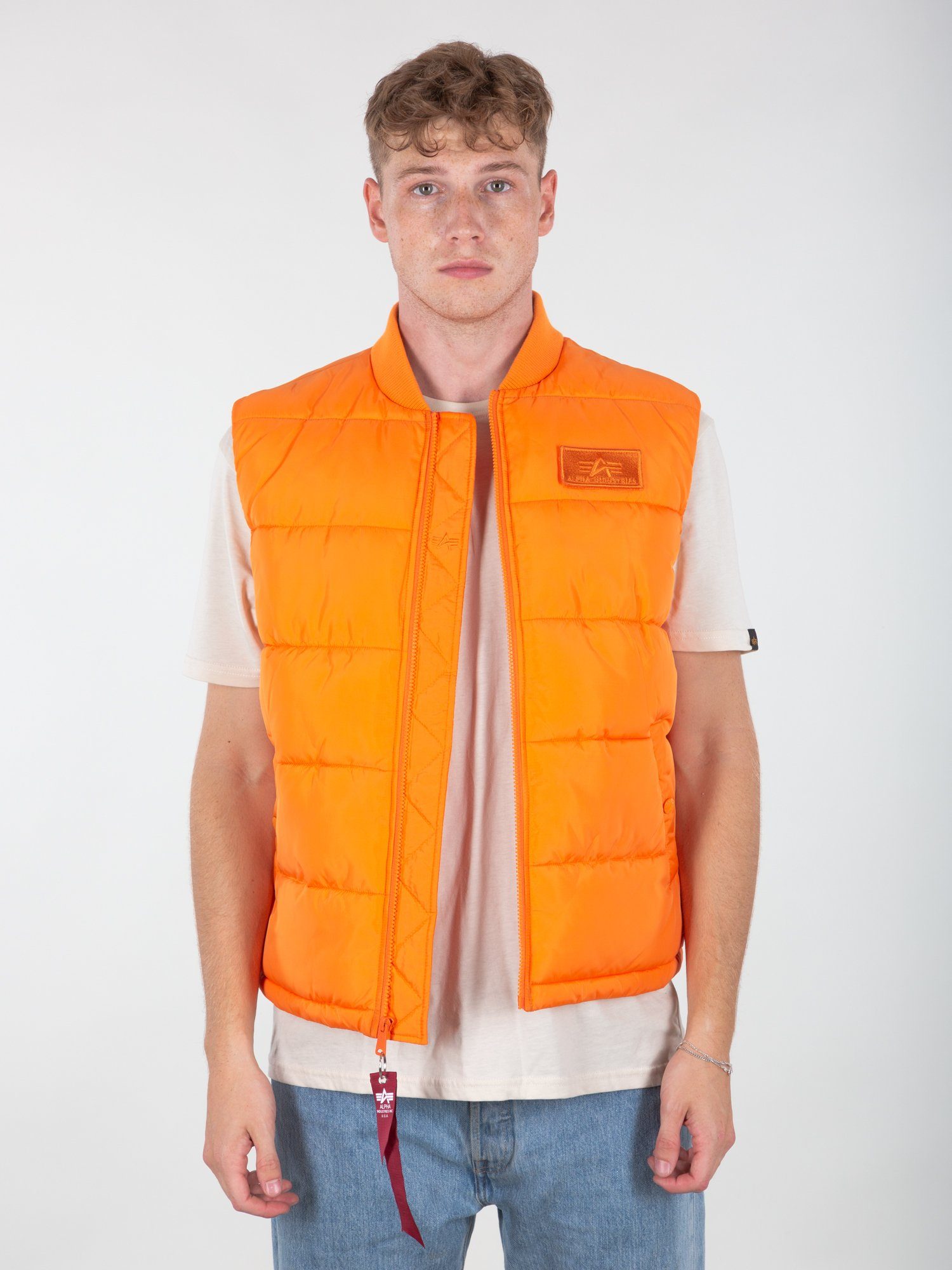 Alpha Blouson Industries Vest LW Puffer Alpha orange Men Vests - Industries
