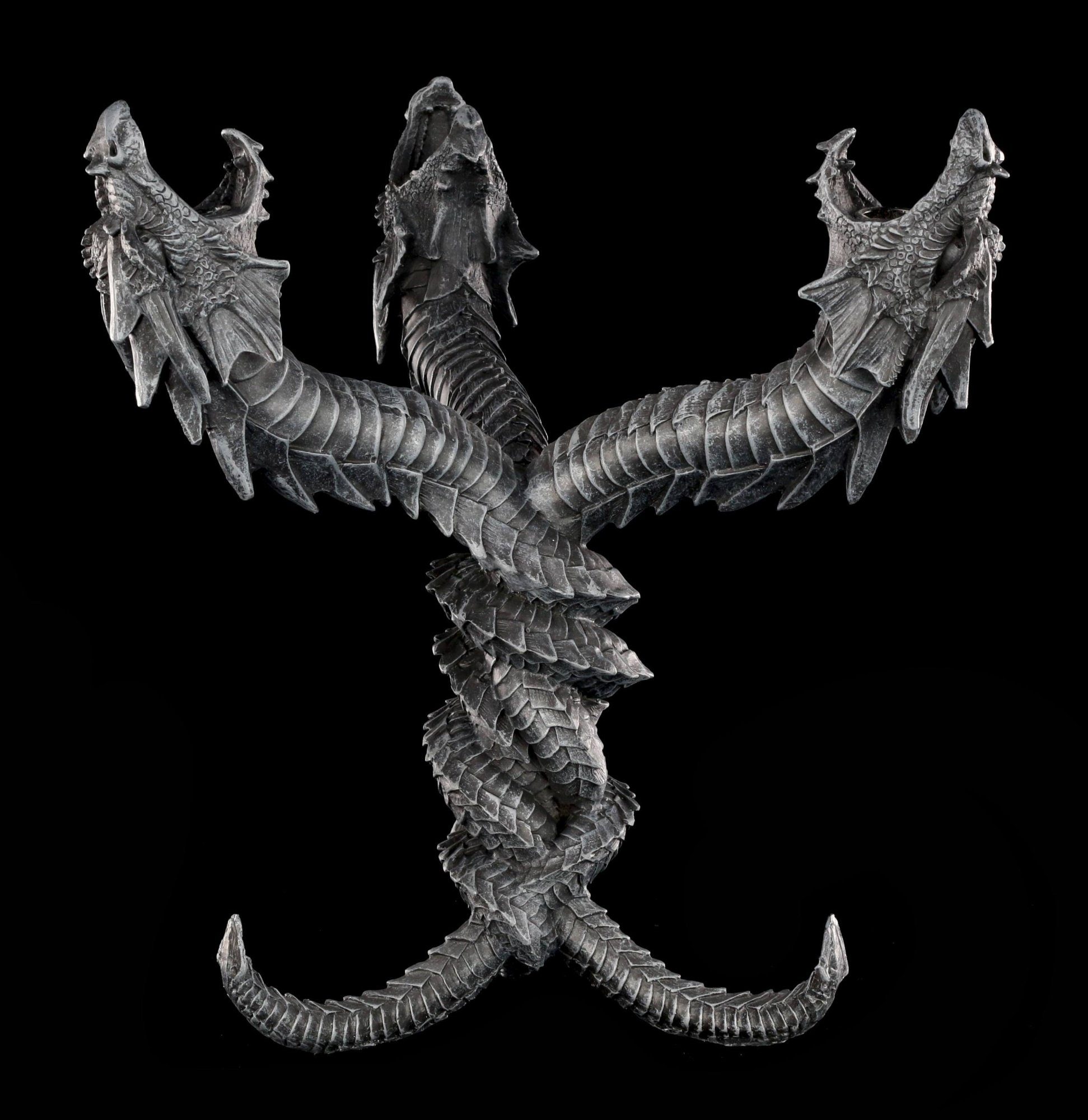 Figuren Shop GmbH Kerzenhalter Drachen Fantasy Kerzenhalter Dekoration - - Hydra Drache Gothic