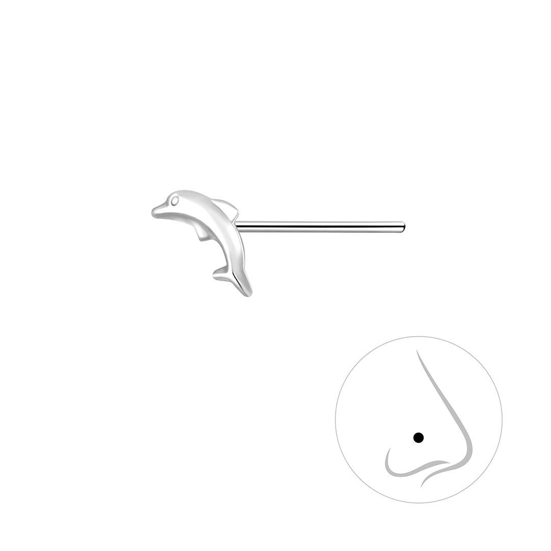 Order & Smile Schmuck Nasenpiercing Nasenpiercing: 925 Silber Nasenstecker Delfin