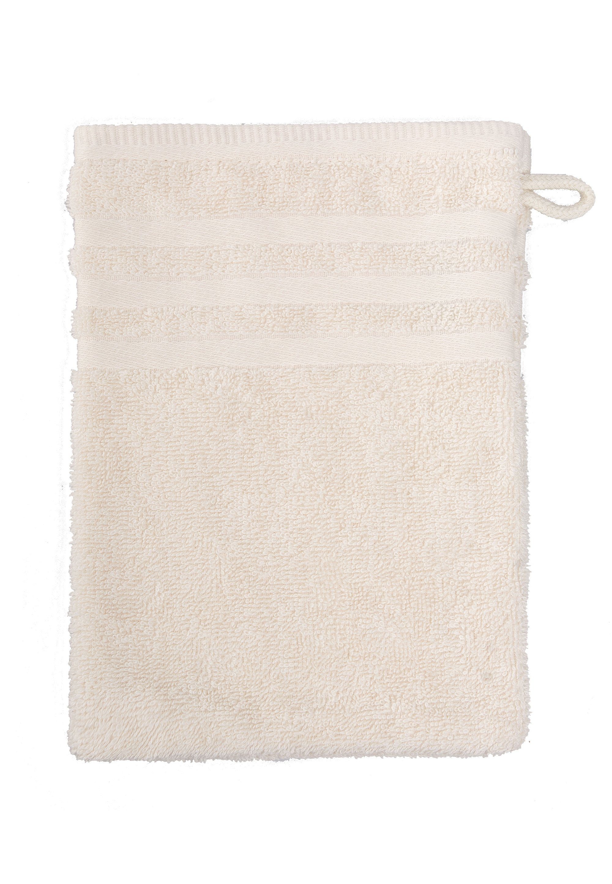 grace grand spa Waschlappen (3-tlg), Streifen-Bordüre im mit 3er-Pack beige