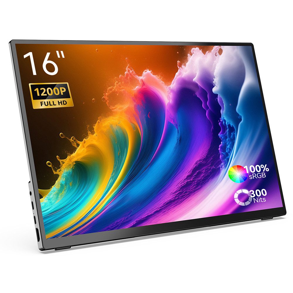 Minix SF16T Portabler Monitor (1920 x 1200 px, FHD, 60 Hz, IPS, Smart Touch, Adjustable Stand)