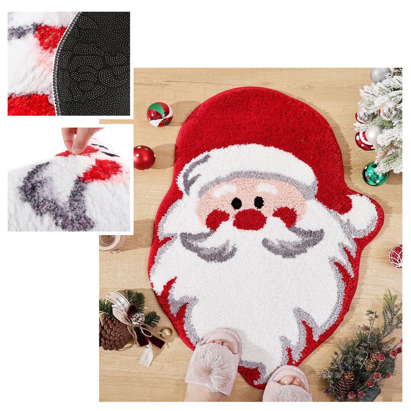 BTTO TEPP Kinderteppich Weihnachtsteppich Kaschmir Geformte Teppich Fußmatt günstig online kaufen