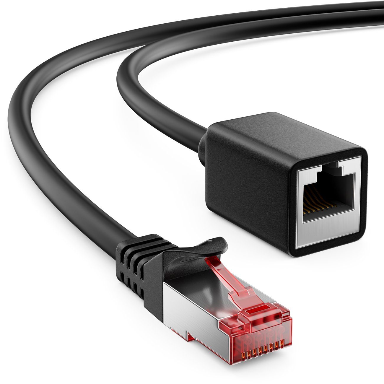 deleyCON 1m CAT6 Patchkabel Verlängerung S/FTP Netzwerkkabel LAN DSL LAN-Kabel