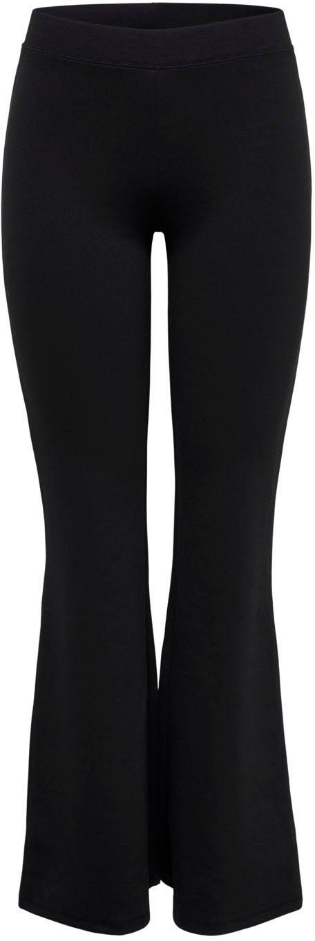 ONLY Jerseyhose ONLFEVER – Jerseyhose mit Stretch und ausgestelltem Bein skinny fit, casual, Jersey, Polyester, ohne Ausschnitt