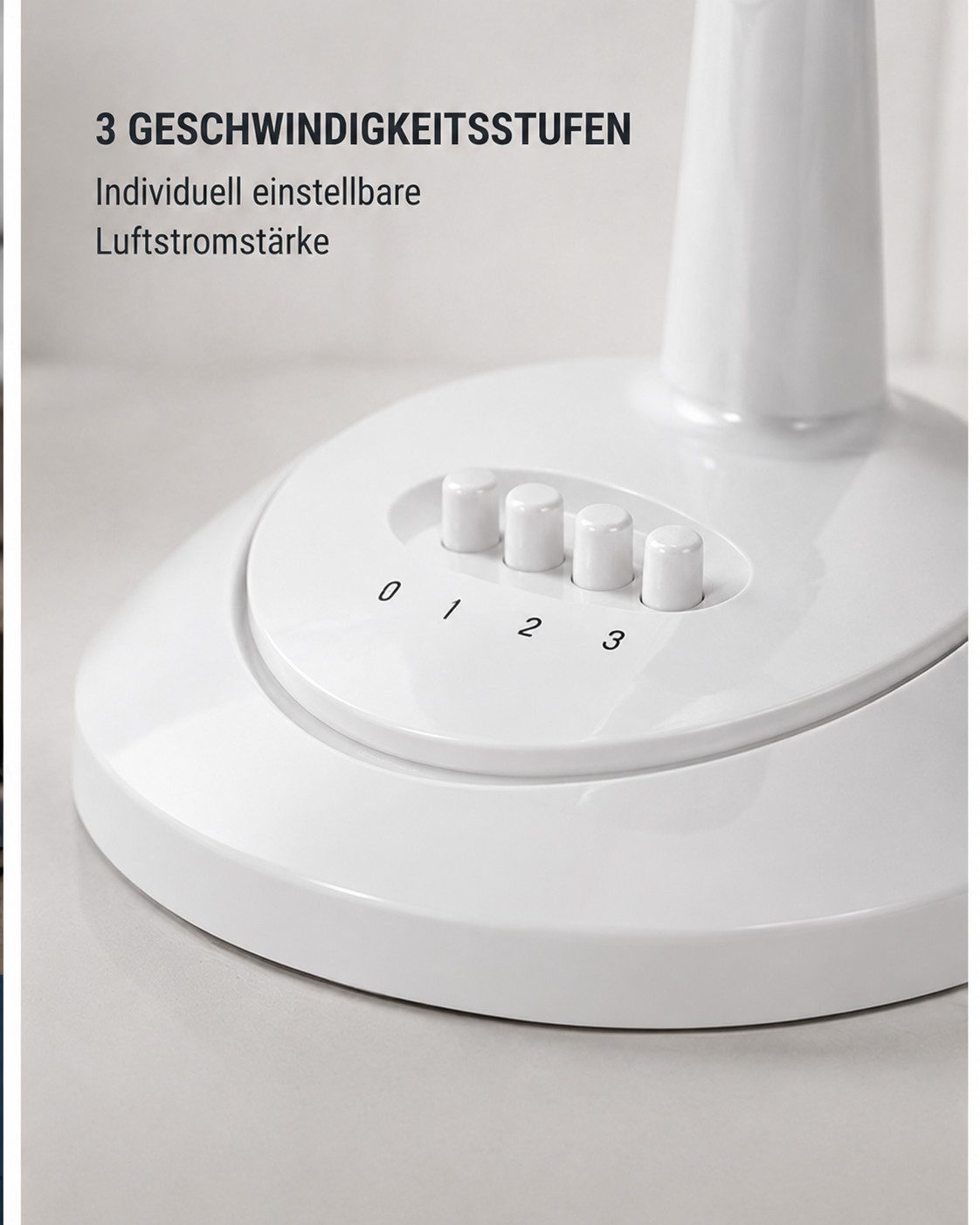 Ertex Turmventilator Standventilator Ventilator 40 cm/45W Tischventilator Weiß