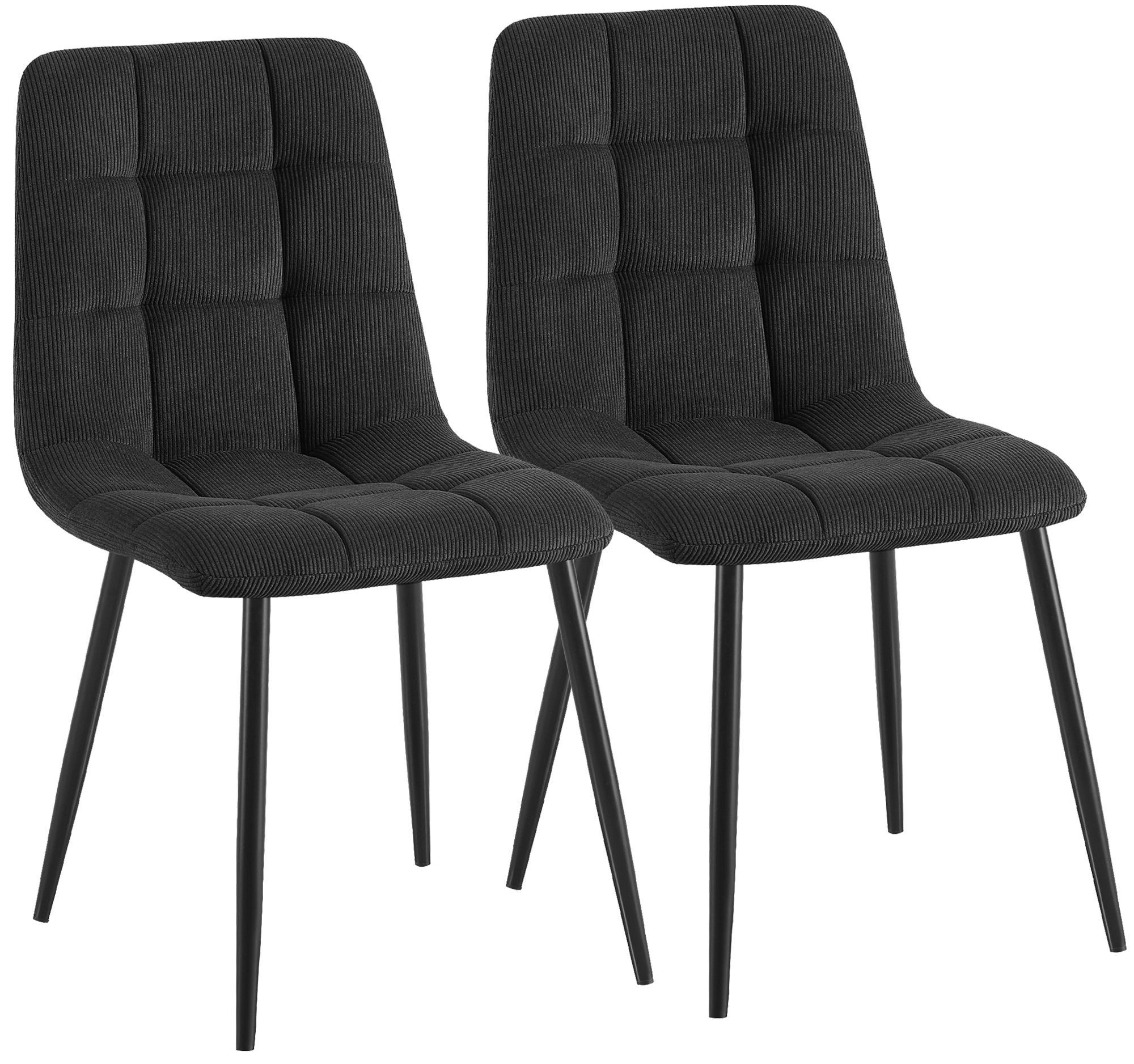 CLP Esszimmerstuhl Antibes (2er Set, 2 St), Cordbezug, Metallgestell bis 150 kg
