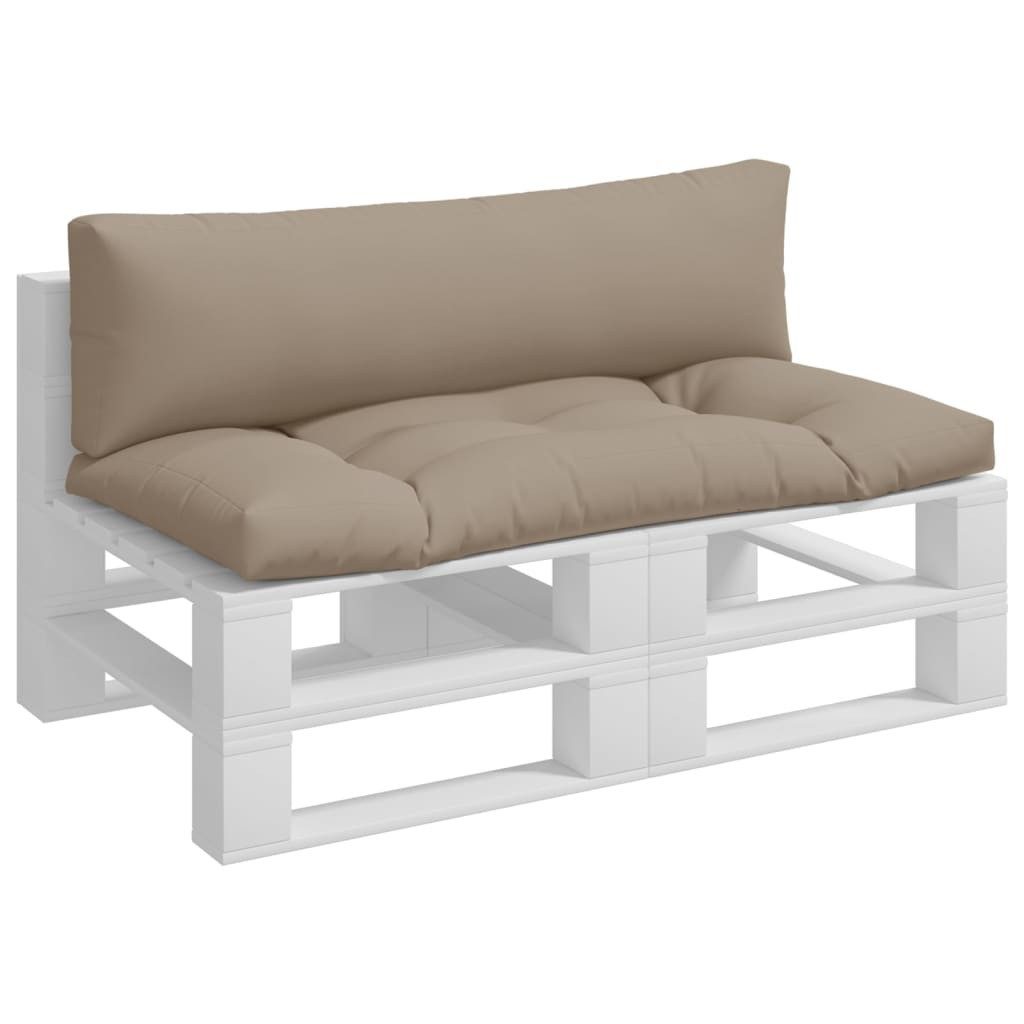 vidaXL Sitzauflage Palettenkissen 2-tlg. Taupe Stoff, günstig online kaufen