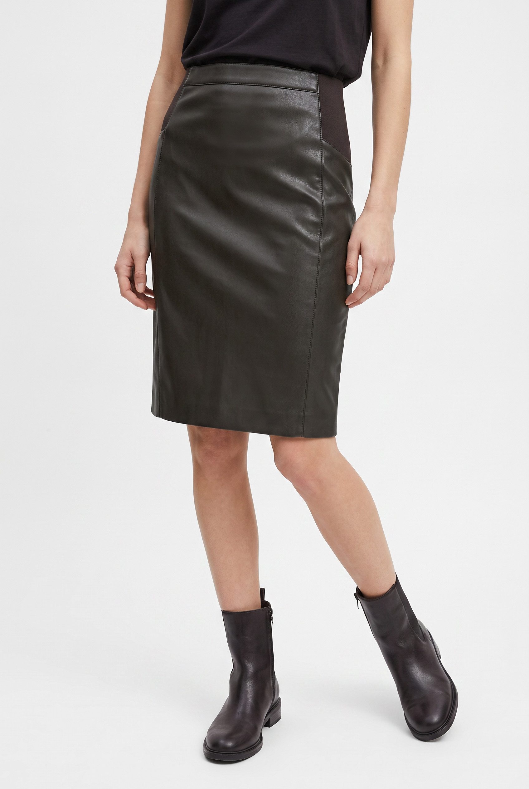 Vero Moda Lederimitatrock VMBUTTERSIA HW COATED SKIRT NOOS Lederimitat, high waist