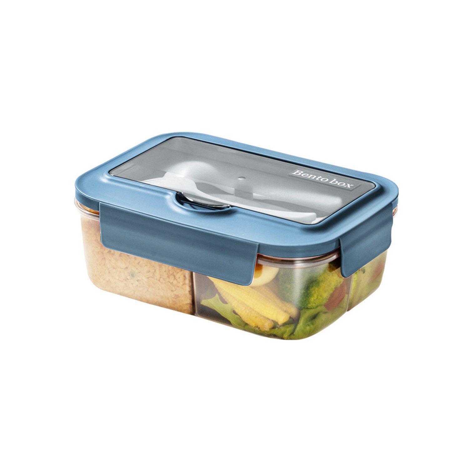 Auledio Lunchbox 1400ml Bento Lunchbox – 3 Fächer: mikro/spülmaschinenfest, leckfest, Auslaufsicher, BPA-frei, 3 Fächer, 1400ml, inkl. Besteck, stilvoll.