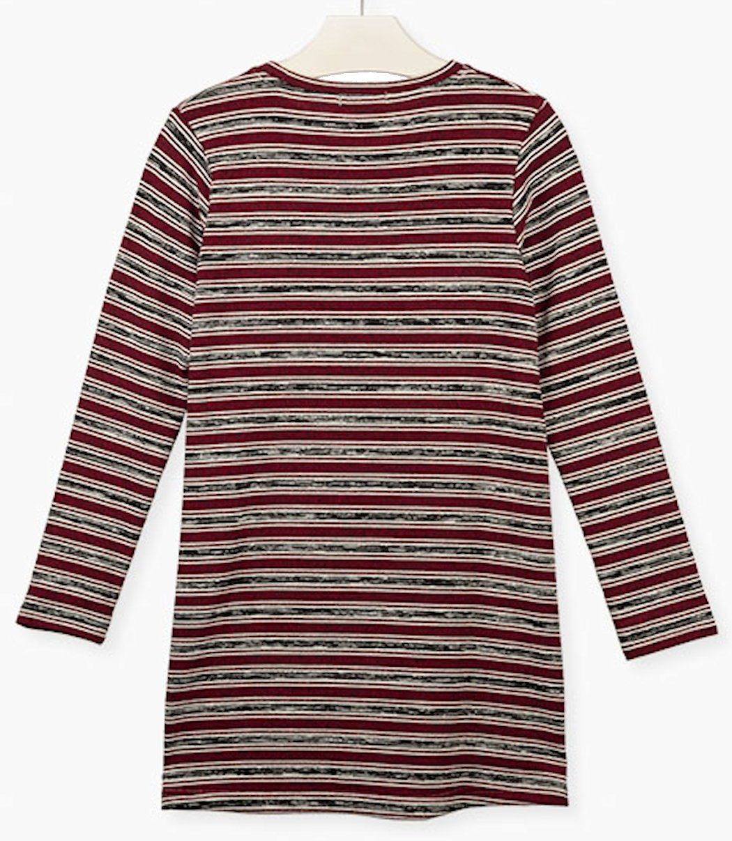 LOSAN Strickkleid Losan Mädchen Kleid Langarm Feinstrick granate muestra (kein Set, 1-tlg) Markenlabel