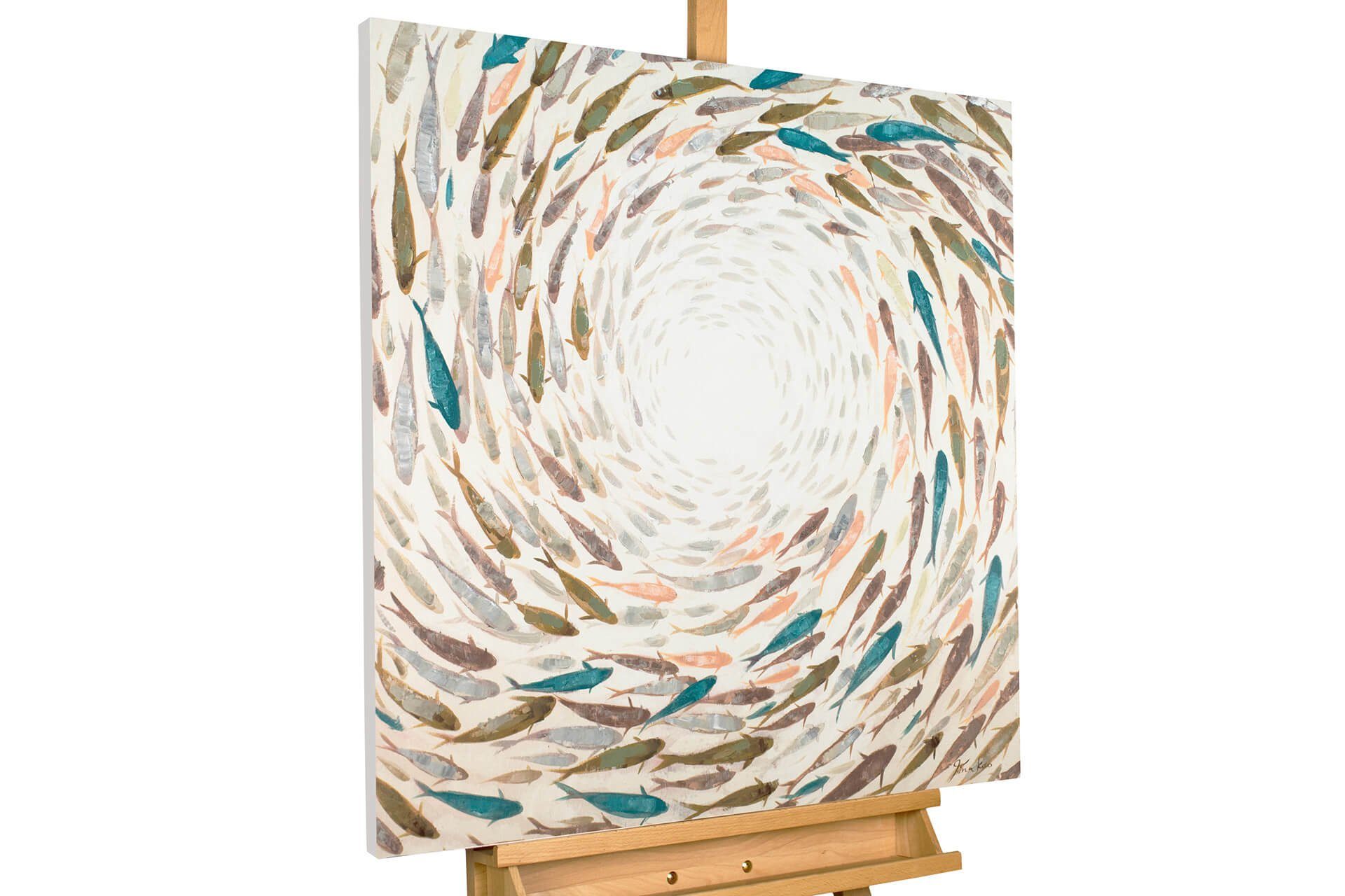 KUNSTLOFT Gemälde Tornado der Fische 80x80 günstig online kaufen