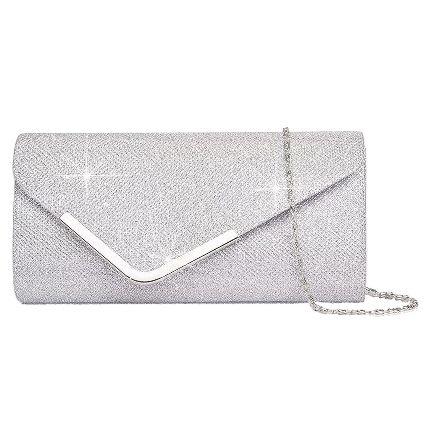 nsihing Abendtasche Damen Glitzer Abendtasche Umschlag Clutch Kette Abnehmbar (1-tlg), Einfach und großzügig