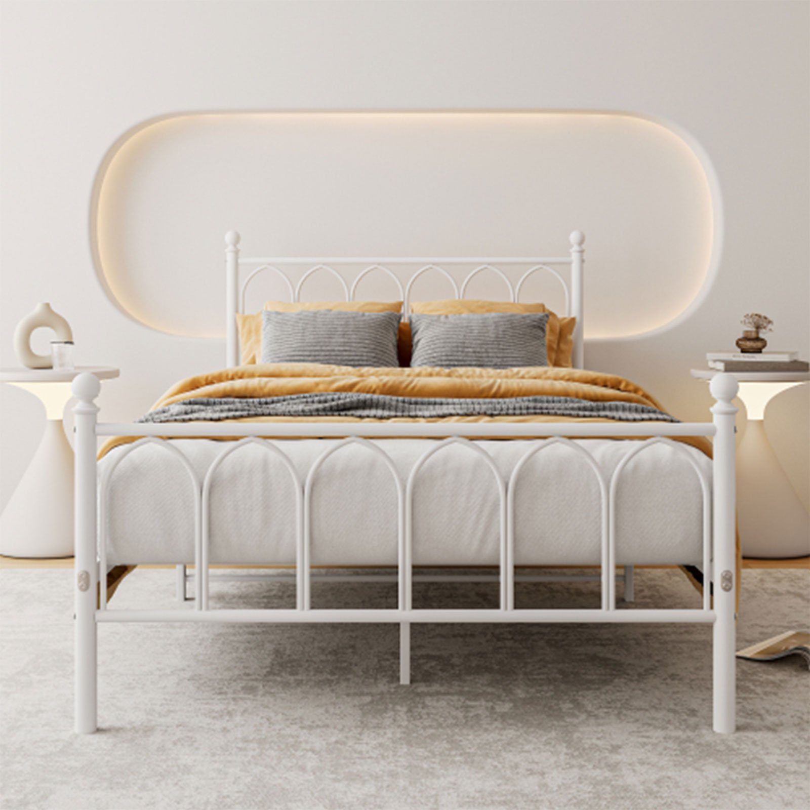 OKWISH Metallbett Metallbett Einzelbett Jugendzimmer mit günstig online kaufen