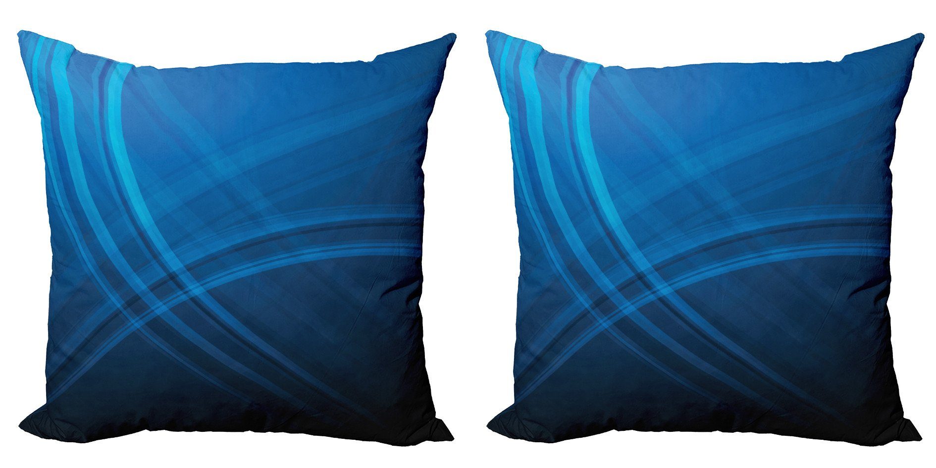 Kissenbezüge Modern Accent Doppelseitiger Digitaldruck, Abakuhaus (2 Stück), Blau Ombre Stil Abstract Hintergrund | Kissenbezüge