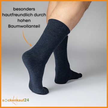 sockenkauf24 Diabetikersocken 6 Paar Damen & Herren Socken mit Komfortbund (Jeans, 39-42) ohne Gummi & ohne Naht 97% Baumwolle - 26808 WP