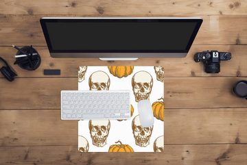 MuchoWow Gaming Mauspad Muster - Halloween - Totenkopf (1-St), Mousepad mit Rutschfester Unterseite, Gaming, 40x40 cm, XXL, Großes