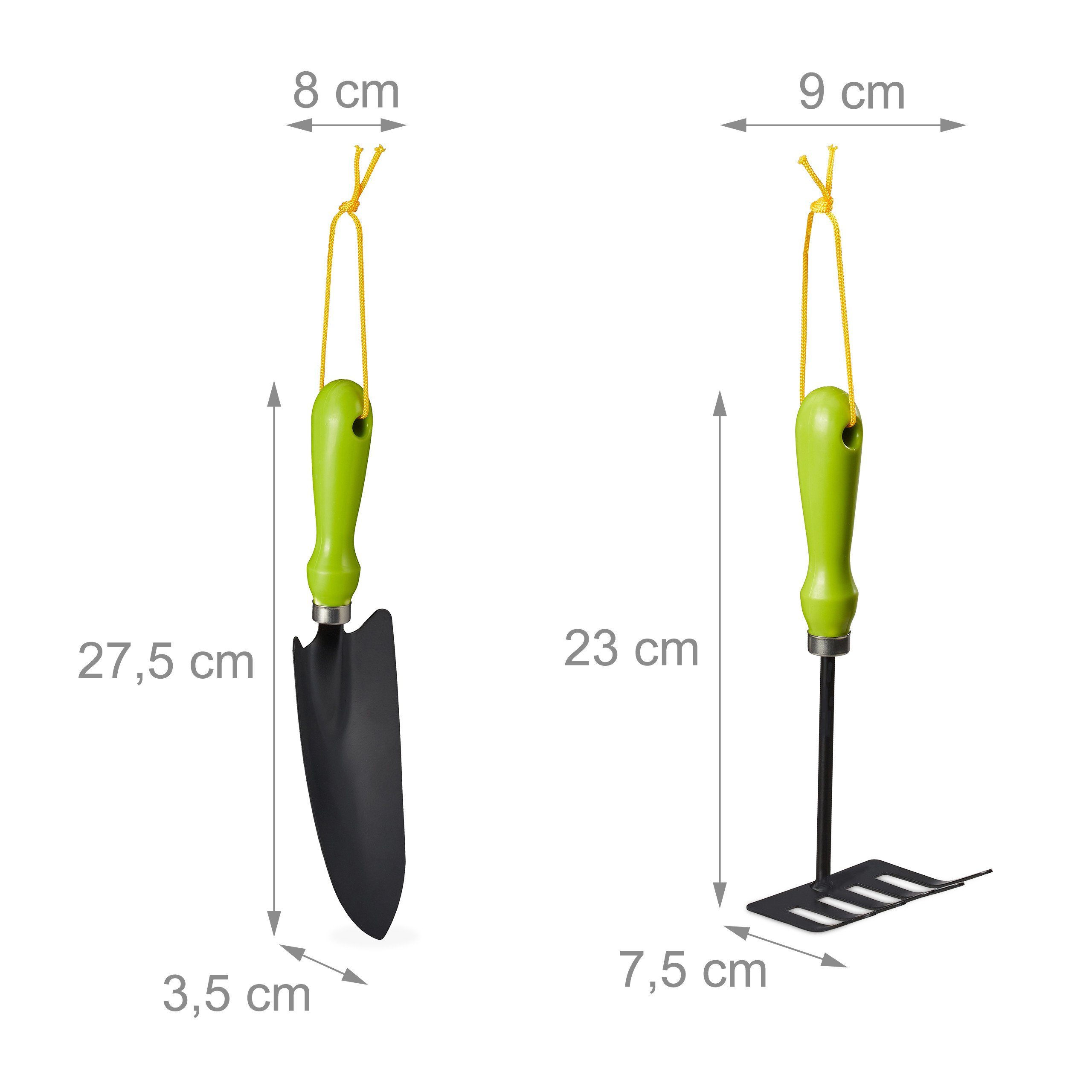 relaxdays Gartenhacke Gartenwerkzeug Set 4-teilig, 8 cm Arbeitsbreite, 4 St. – Bild 5 von 5