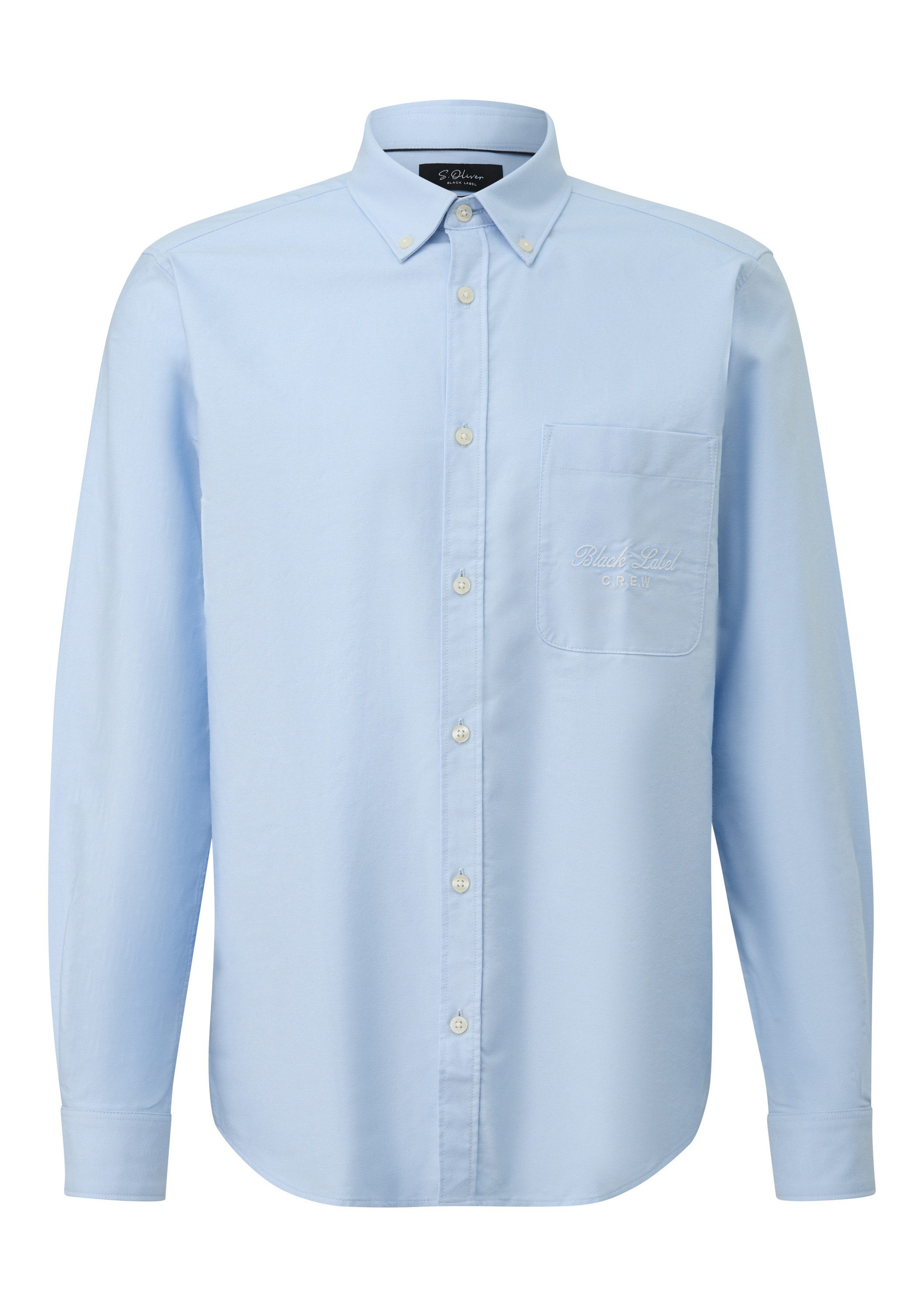 s.Oliver Langarmhemd Hemd Regular Fit: Oxfordhemd mit Button-down-Kragen und Brusttasche