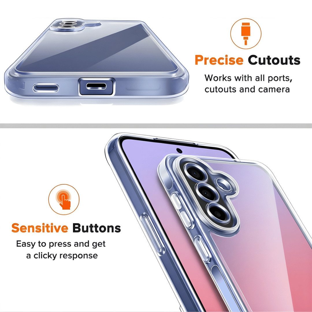 SmartUP Smartphone-Hülle für Samsung Galaxy A37 5G Transparent Silikon Slim Case Handyhülle 6,7 Zoll, integrierter Kameraschutz – Bild 4 von 5