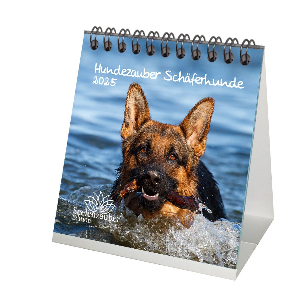 Seelenzauber Tischkalender Hundezauber Schäferhunde Kalender für 2025 Format 10cm x 10cm