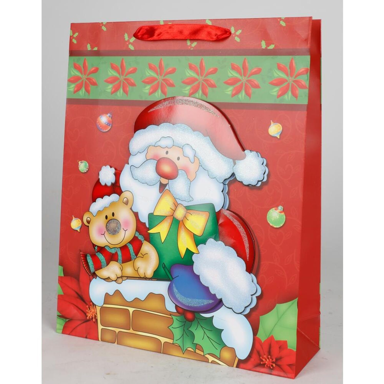 Geschenktaschen Geschenkpapier 3D-Effekt Stück weihnachtliche Präsentbeutel 24 große BURI