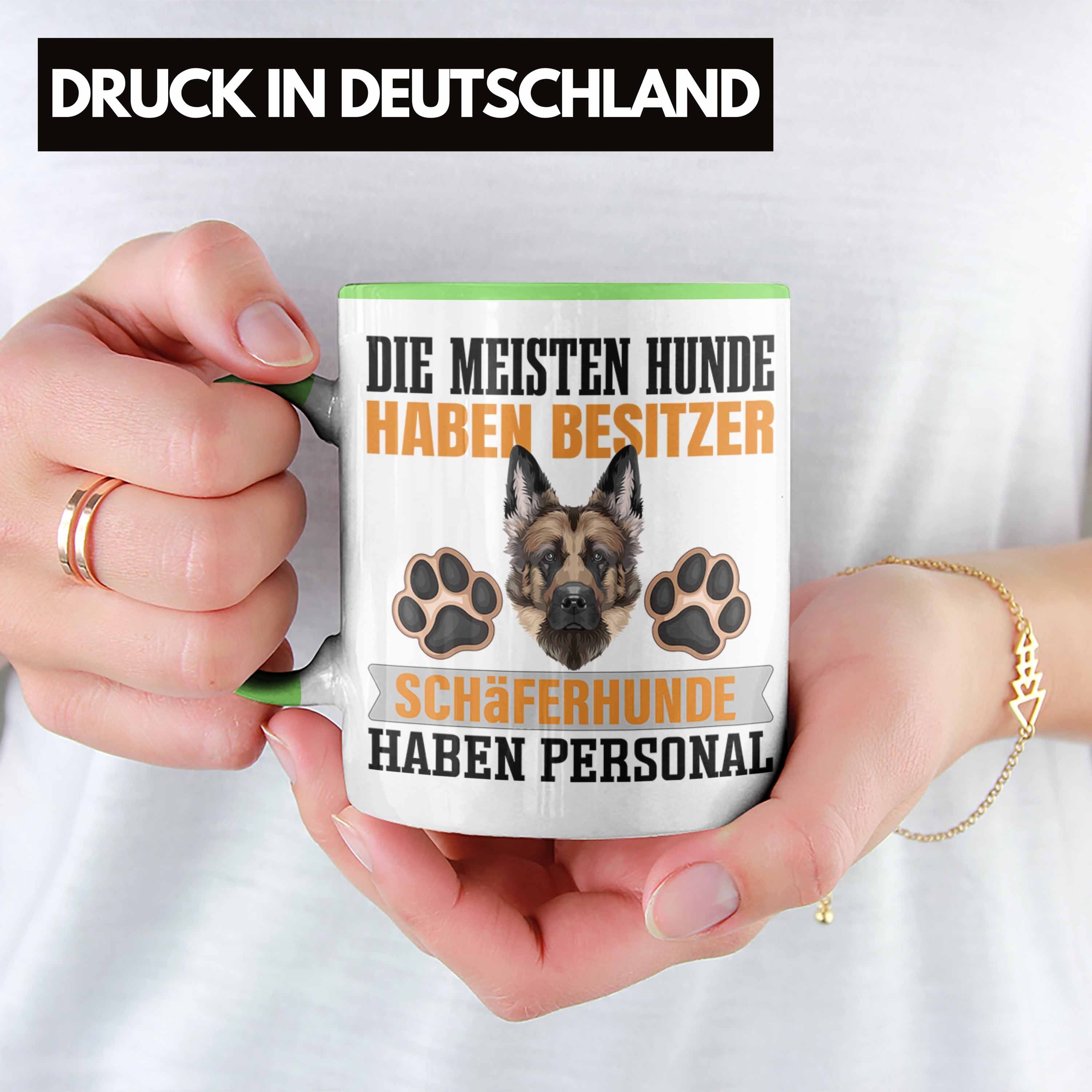 Besit Geschenk Geschenkidee Spruch Tasse Besitzer Lustiger Tasse Trendation Grün Schäferhund