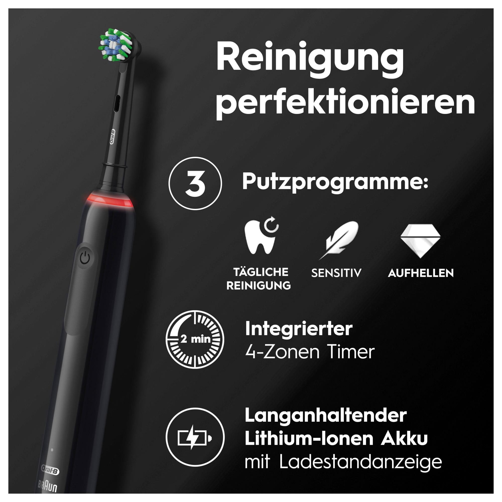 Oral-B Elektrische Zahnbürste Oral-B PRO 3 3900 Duopack Black-White, Aufsteckbürsten: 3 St.