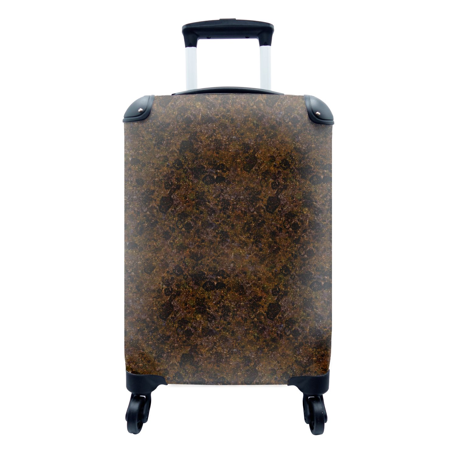 MuchoWow Handgepäckkoffer Gold - Rost - Granit - Muster, 4 Rollen, Reisetasche mit rollen, Handgepäck für Ferien, Trolley, Reisekoffer