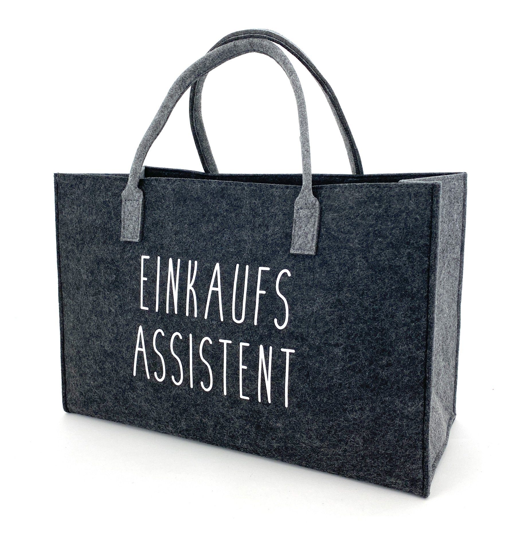 Einkaufsshopper Universal Filztasche Einkaufstasche Filz langlebig strapazierfähig - Shopper, Anthrazit Einkaufsassistent nachhaltig Henkel Tragetasche 