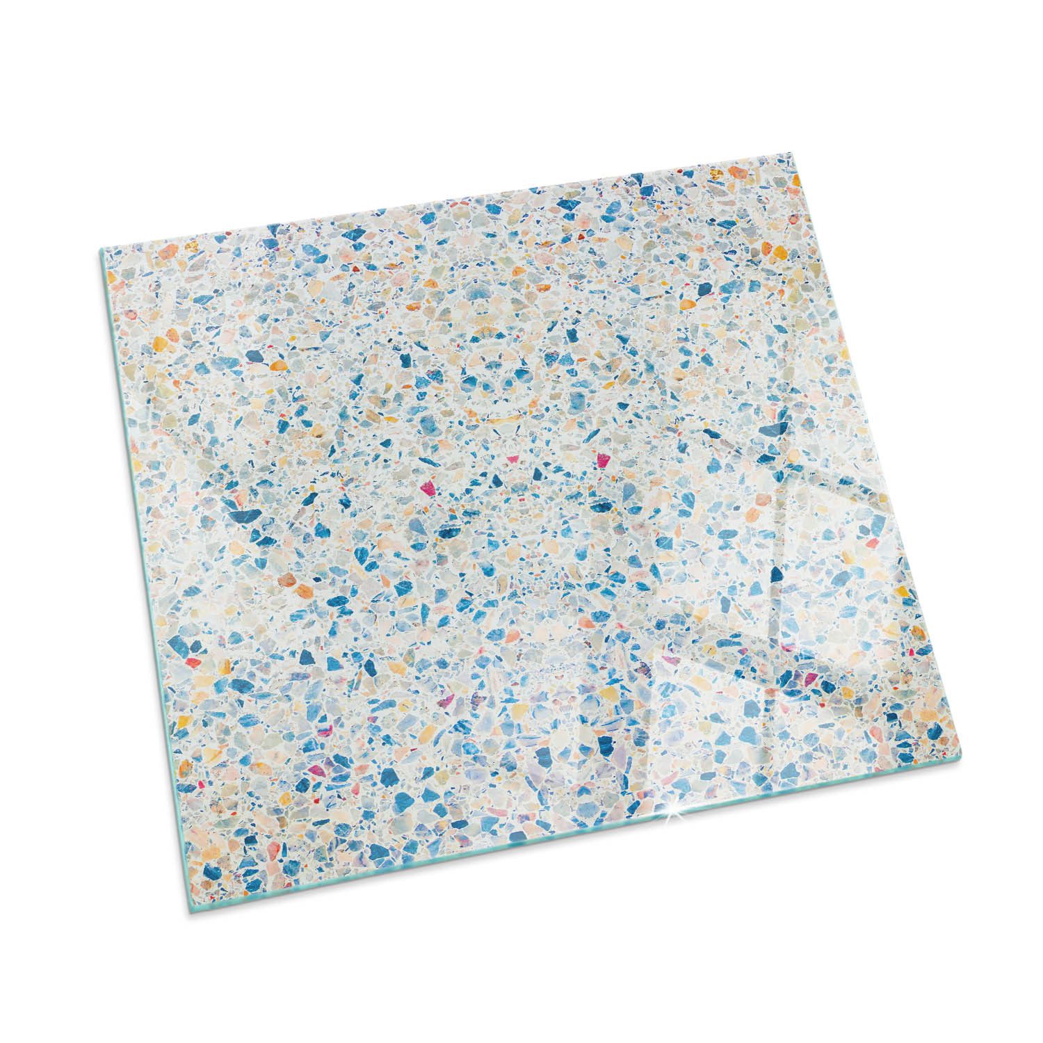 Tulup Bodenschutzplatte Blau Terrazzo-Muster, Schutzplatte aus Gehärtetem G günstig online kaufen