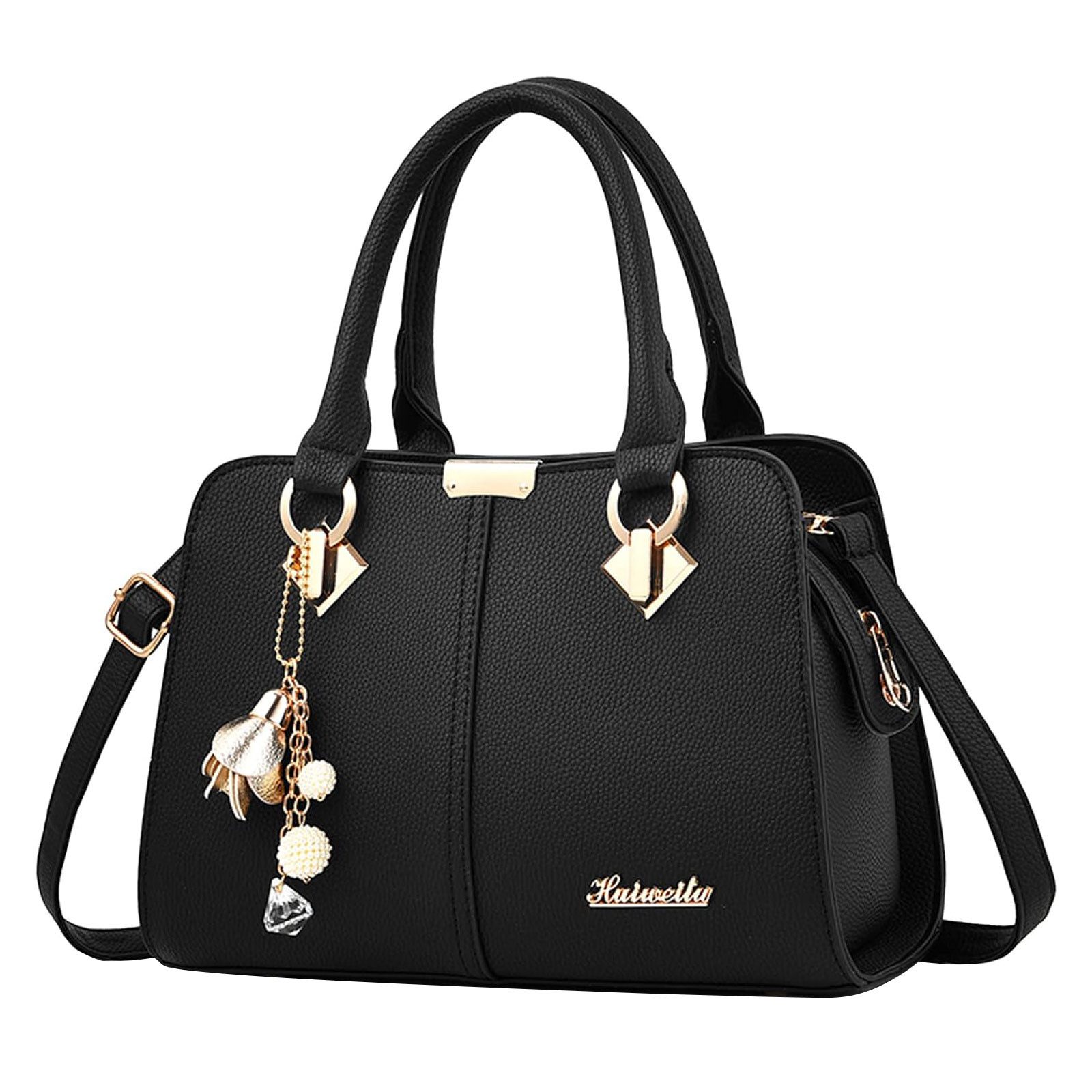 OKWISH Henkeltasche Damen Handtasche Umhängetasche Frauen Schulterbeute Freizeittasche (Arbeitstasche Messenger-Tasche Top Griff mit Schultergurt, 1-tlg., Bürotasche, 28x19x13 cm, Unitasche, Kunstleder), für Frau Frauen Jungen Arbeit Business Schule Büro usw