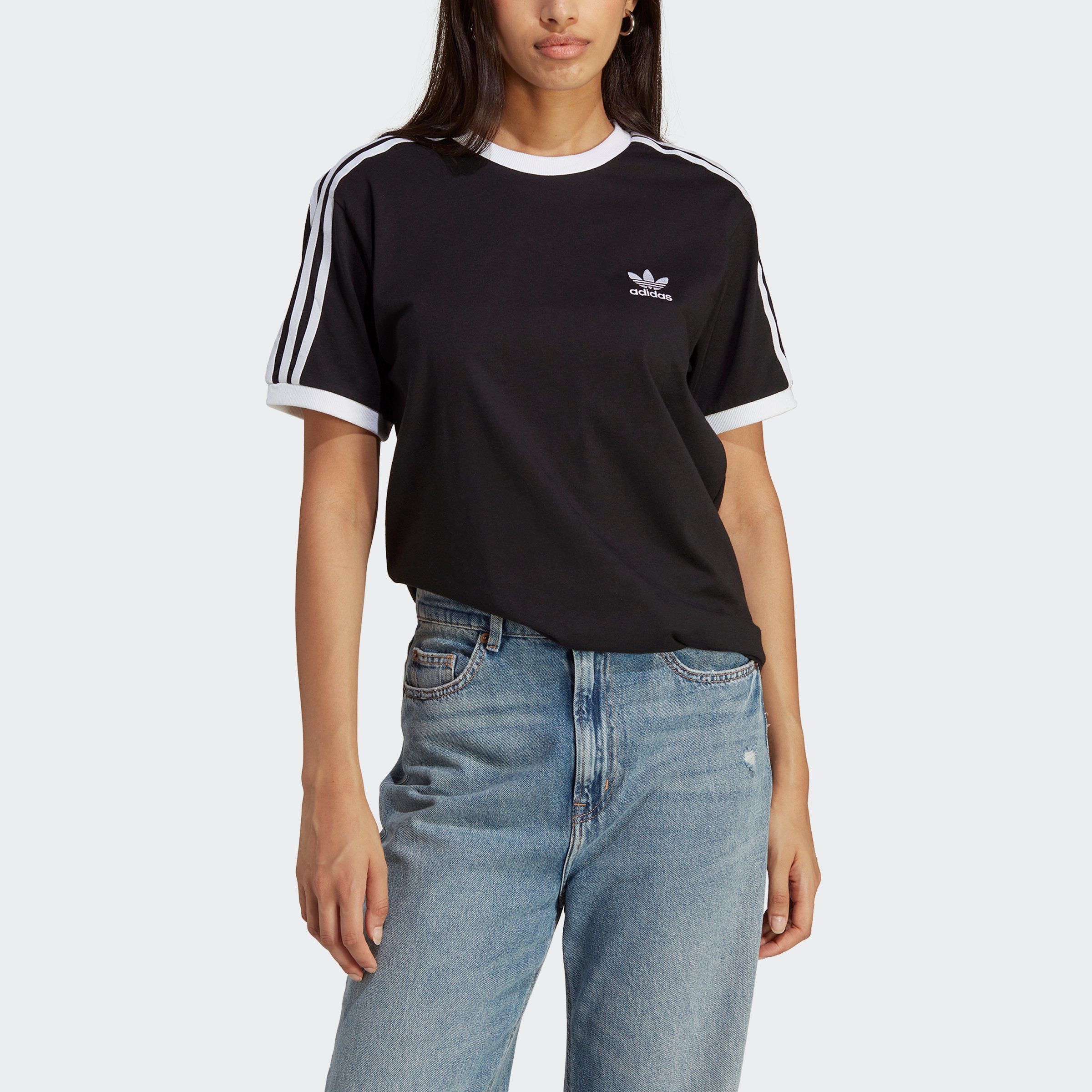 adidas Originals Black T-Shirt 3-STREIFEN ADICOLOR CLASSICS
