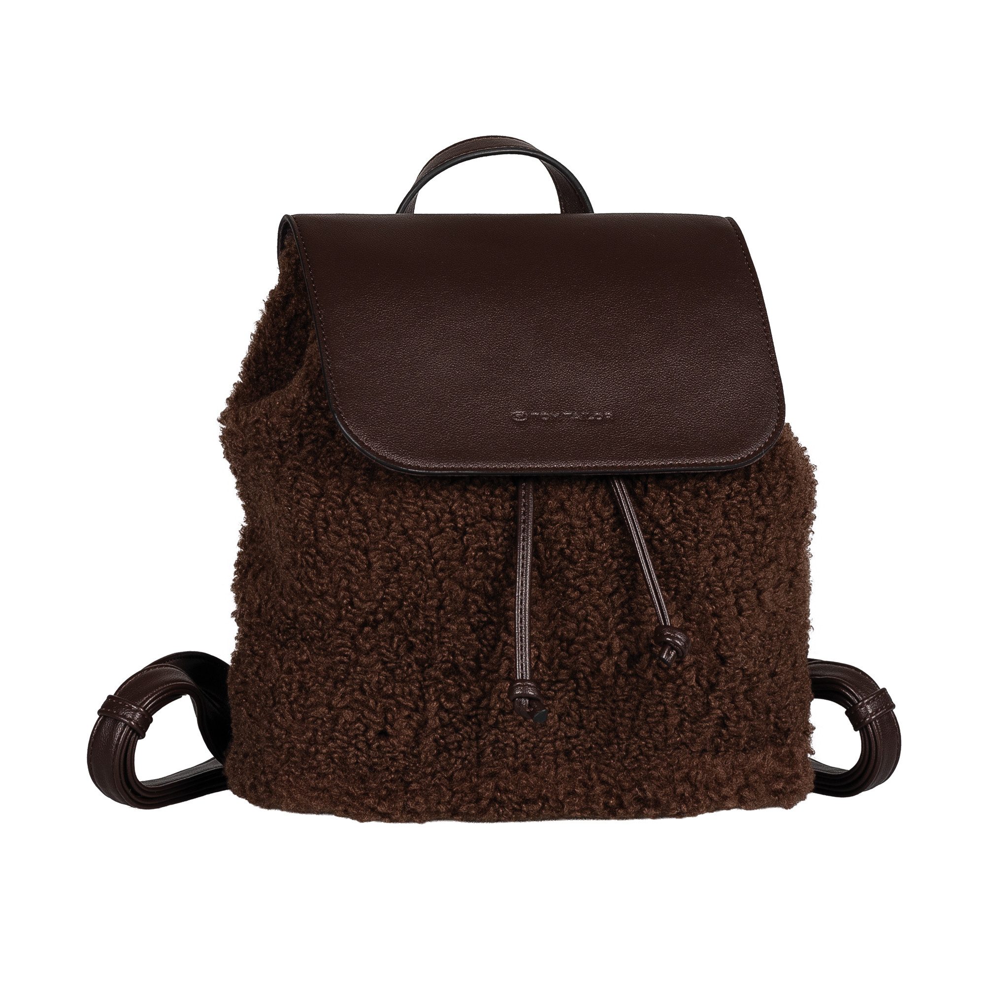 TOM TAILOR Rucksack Zelina, Damen Freizeitrucksack, Cityrucksack in Plüsch-Optik