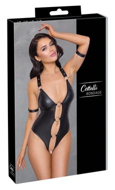 Cottelli Collection Body Wetlook Body mit offenem Schritt - schwarz