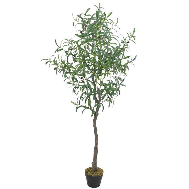 Kunstpflanze Olive Olivenbaum Kunstbaum Künstliche Pflanze 160 cm Decovego, Decovego