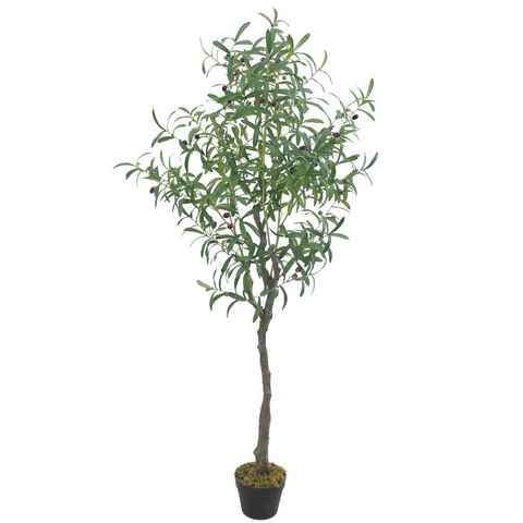Kunstbaum Olive Olivenbaum Kunstbaum Künstliche Pflanze Kunstpflanze 160 cm, Decovego