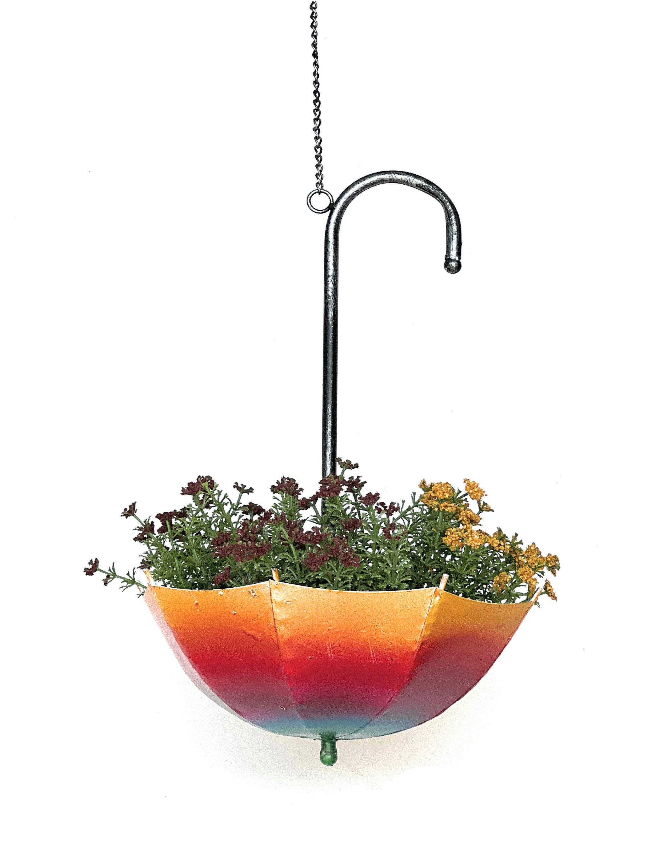 DanDiBo Blumenampel Metall Hängeampel mit Topf Innen Außen Regenschirm 29258