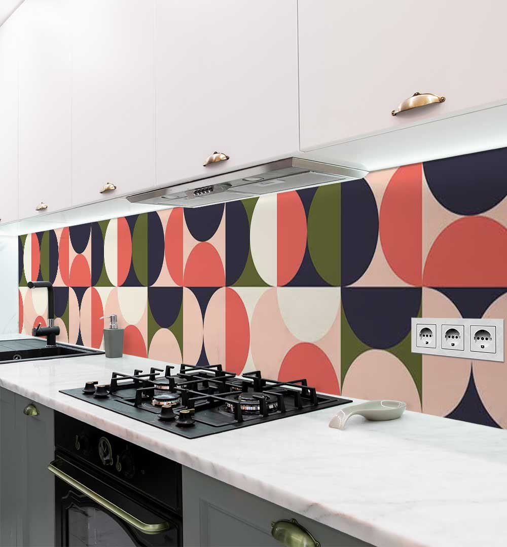MyMaxxi Dekorationsfolie Küchenrückwand abstrakte Retro XXL Kreise selbstklebend