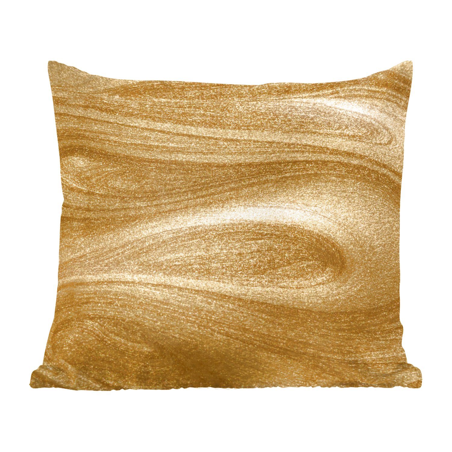 MuchoWow Dekokissen Gold - Luxus - Abstrakt - Design, Zierkissen mit Füllung für Wohzimmer, Schlafzimmer, Deko, Sofakissen