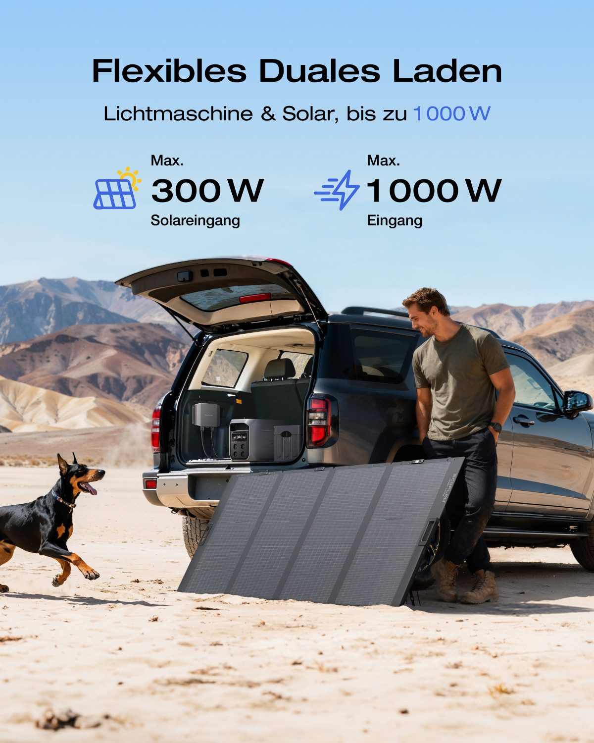Ecoflow EcoFlow Batterieladegerät Plus 1000, 3 Lademodi Batterie-Ladegerät (10× Schnelles Laden 1 kWh in 1 Std)